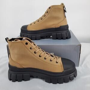 Palladium Womens 7 Revolt HI TX Platform Boots Olive 97242-307-M New